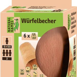 NG Lederwürfelbecher mit 6 Würfeln