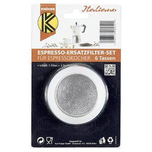 KARL KRÜGER Ersatzteilset Espressokocher 6 Tassen 4-teilig