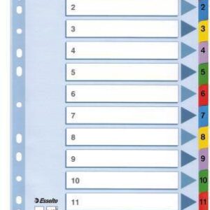 Esselte Register 100162 1-12 DIN A4 Mylar weiß