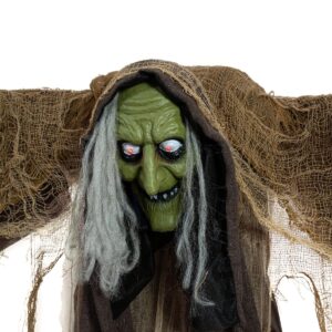 EUROPALMS Halloween Figur Hexe buckelig, animiert, 145cm