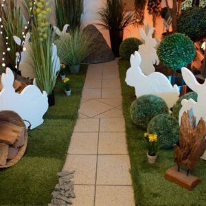 EUROPALMS Silhouette Osterhase, weiß,  60cm