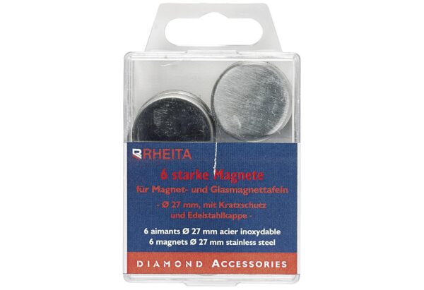 Edelstahlmagnete rund 1Pack mit 6 Stück
